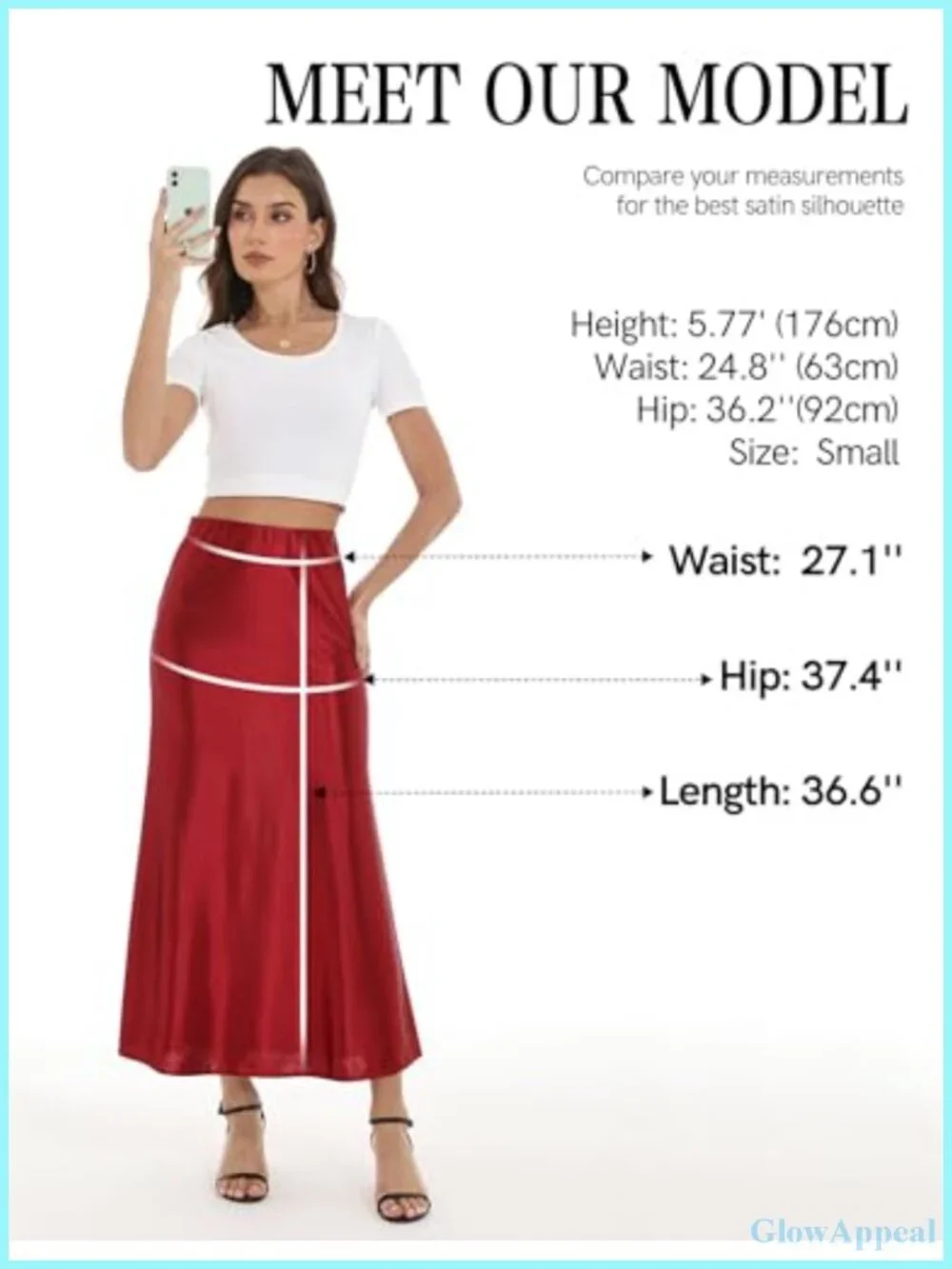Women's High Waisted Satin Maxi Skirt A-Line Flowy Formal Midi